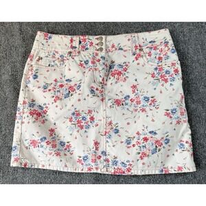 Ann Taylor‎ Loft , Sz 8 petites  LOFT Women's Floral Print  Skirt 100% Cotton